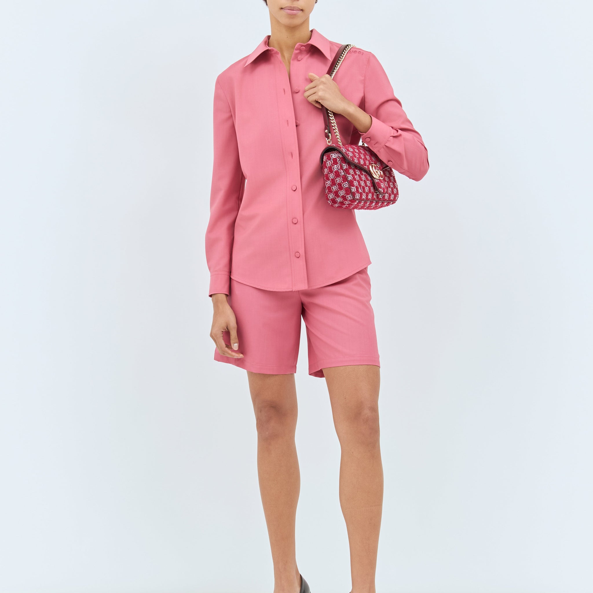 Gucci Women Light Wool Boxer-Style Shorts