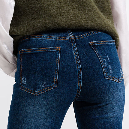 Blue Wash High-Waist Skinny Jean