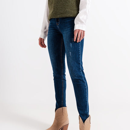 Blue Wash High-Waist Skinny Jean