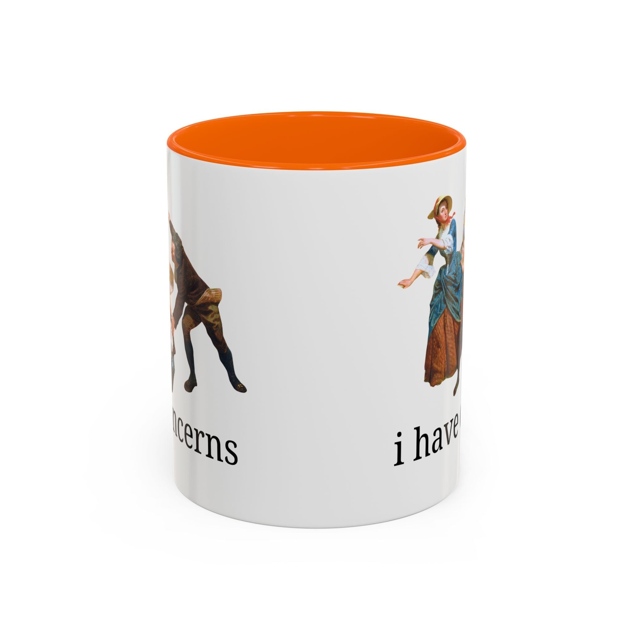 I Have Concerns Art History Coffee Mug: Mrs. Schuyler Burning Her Wheat Fields 11oz Orange Mug Opal and June