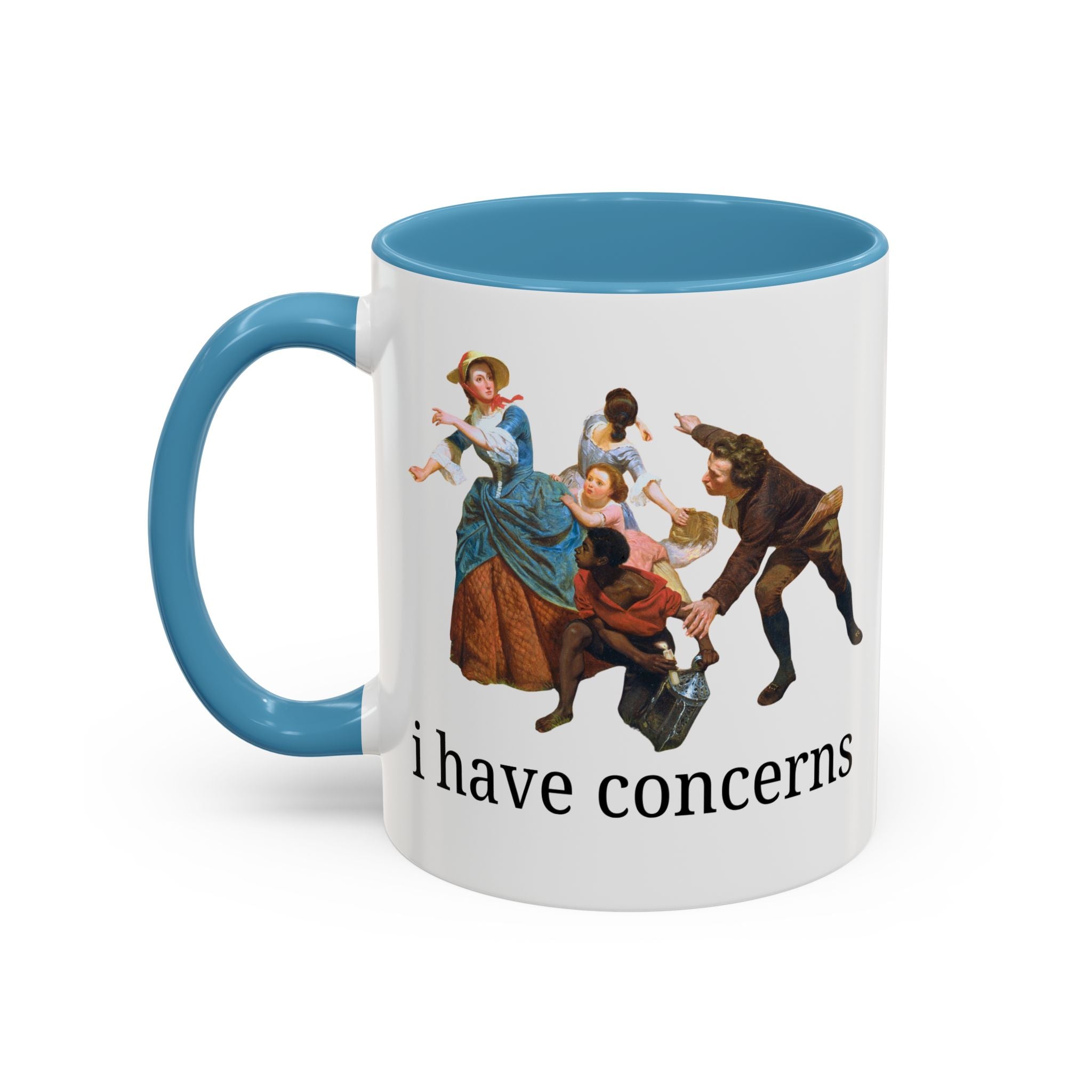 I Have Concerns Art History Coffee Mug: Mrs. Schuyler Burning Her Wheat Fields Mug Opal and June