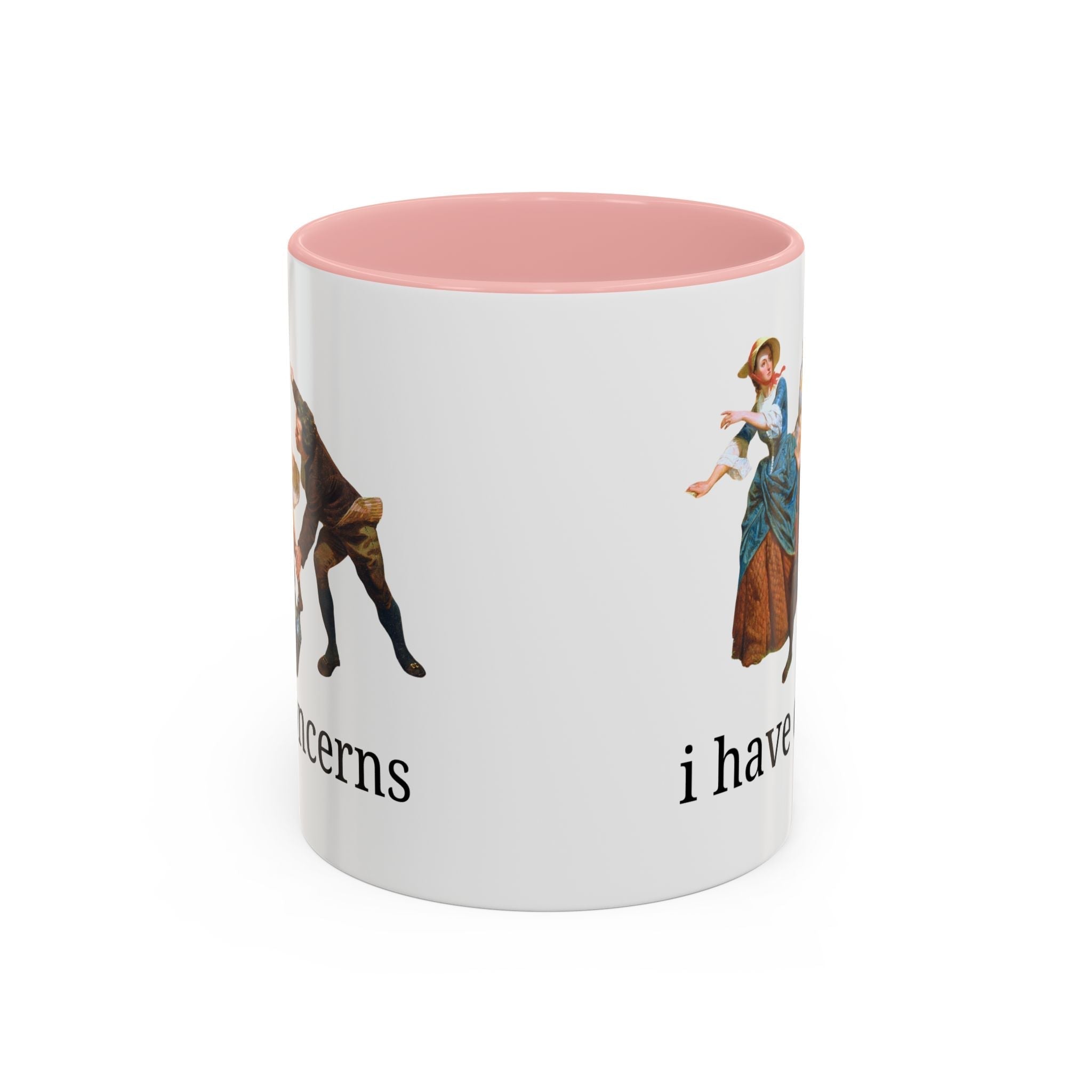 I Have Concerns Art History Coffee Mug: Mrs. Schuyler Burning Her Wheat Fields 11oz Pink Mug Opal and June