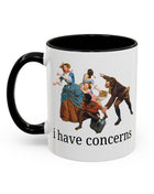 I Have Concerns Art History Coffee Mug: Mrs. Schuyler Burning Her Wheat Fields 11oz Black Mug Opal and June