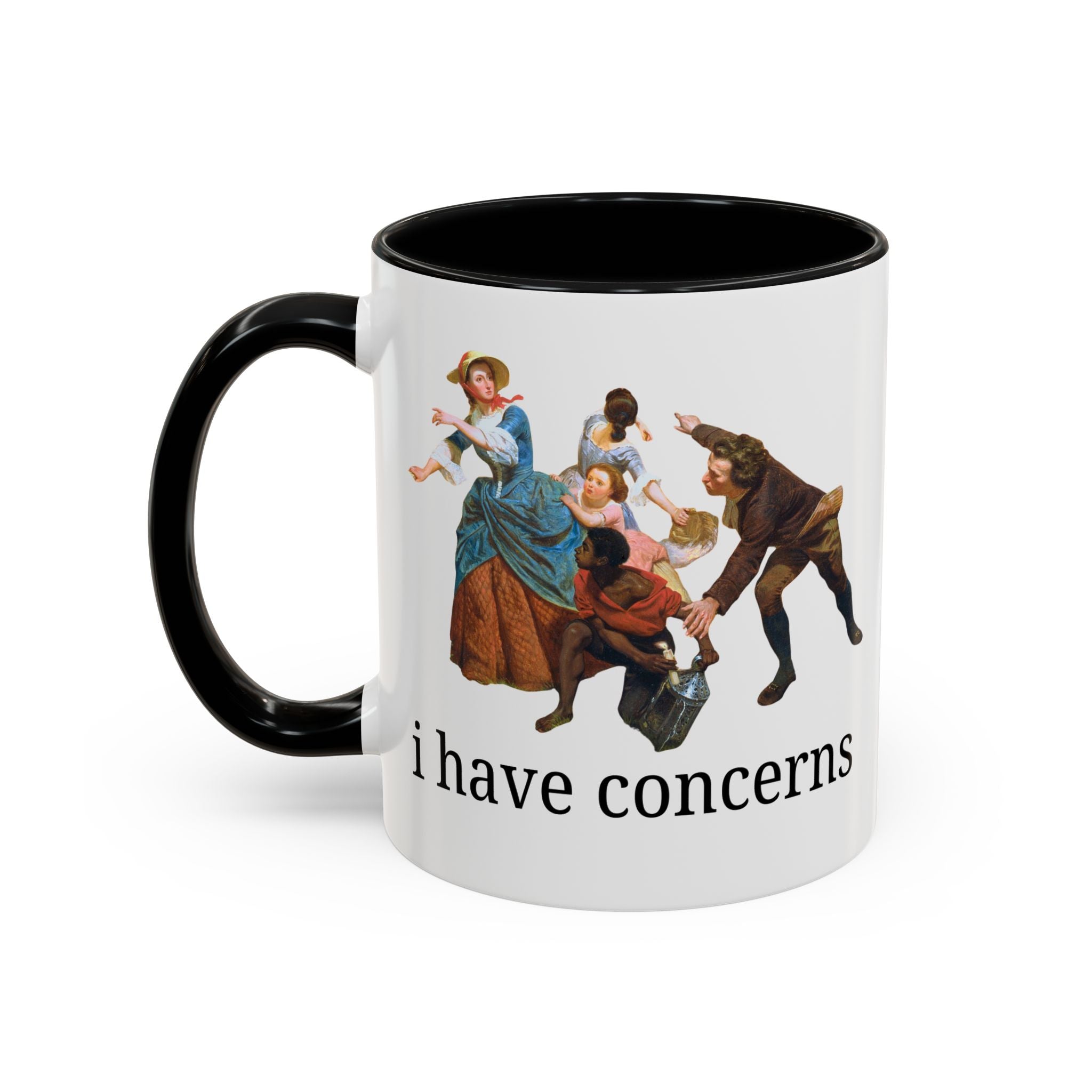 I Have Concerns Art History Coffee Mug: Mrs. Schuyler Burning Her Wheat Fields 11oz Black Mug Opal and June