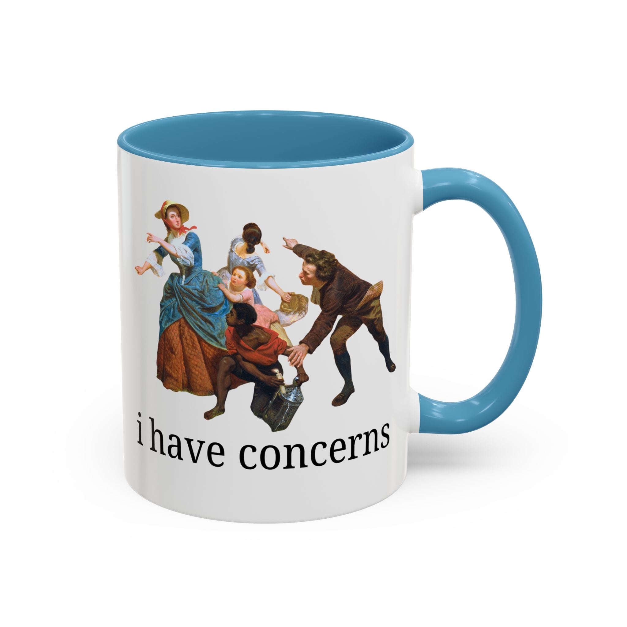 I Have Concerns Art History Coffee Mug: Mrs. Schuyler Burning Her Wheat Fields Mug Opal and June