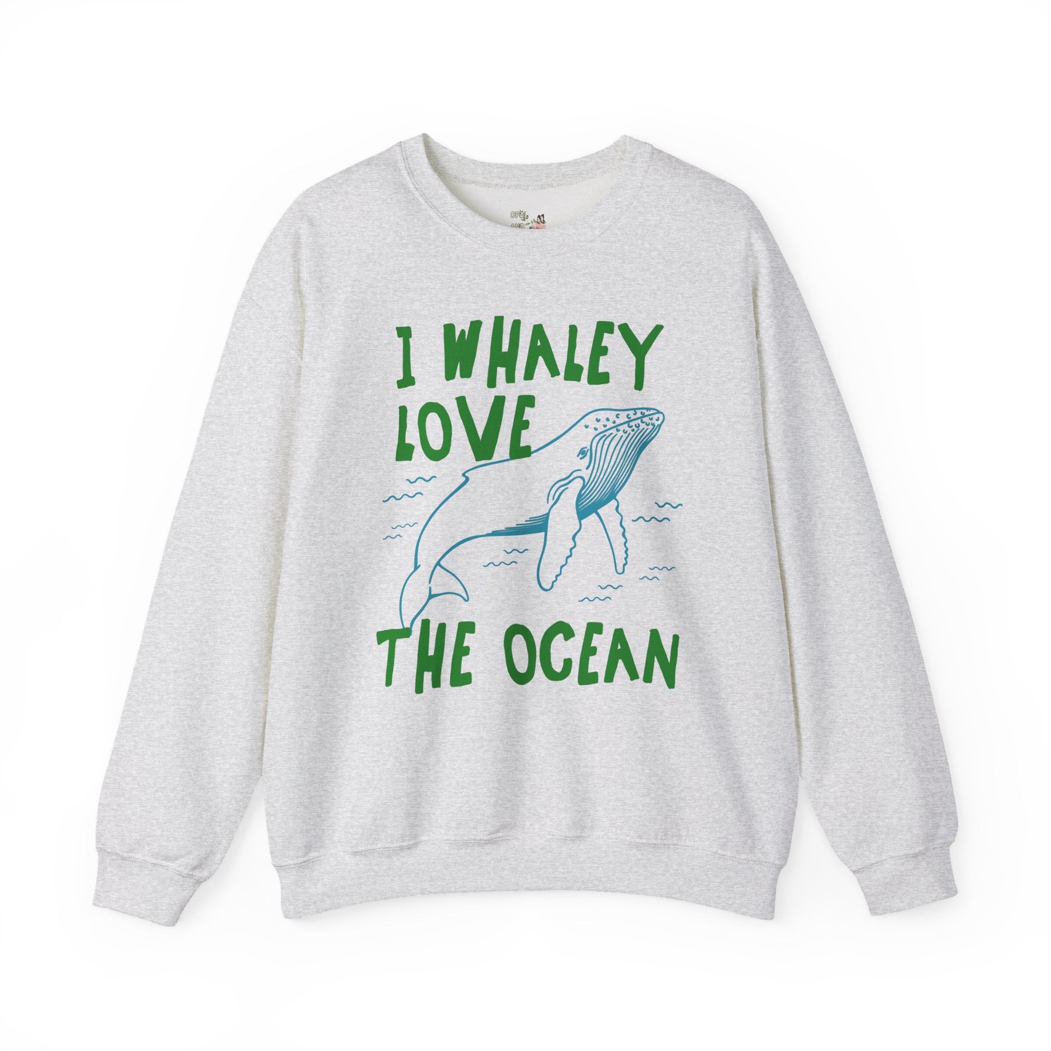 I Whaley Love the Ocean Sweatshirt Ash Sweatshirt Opal and June