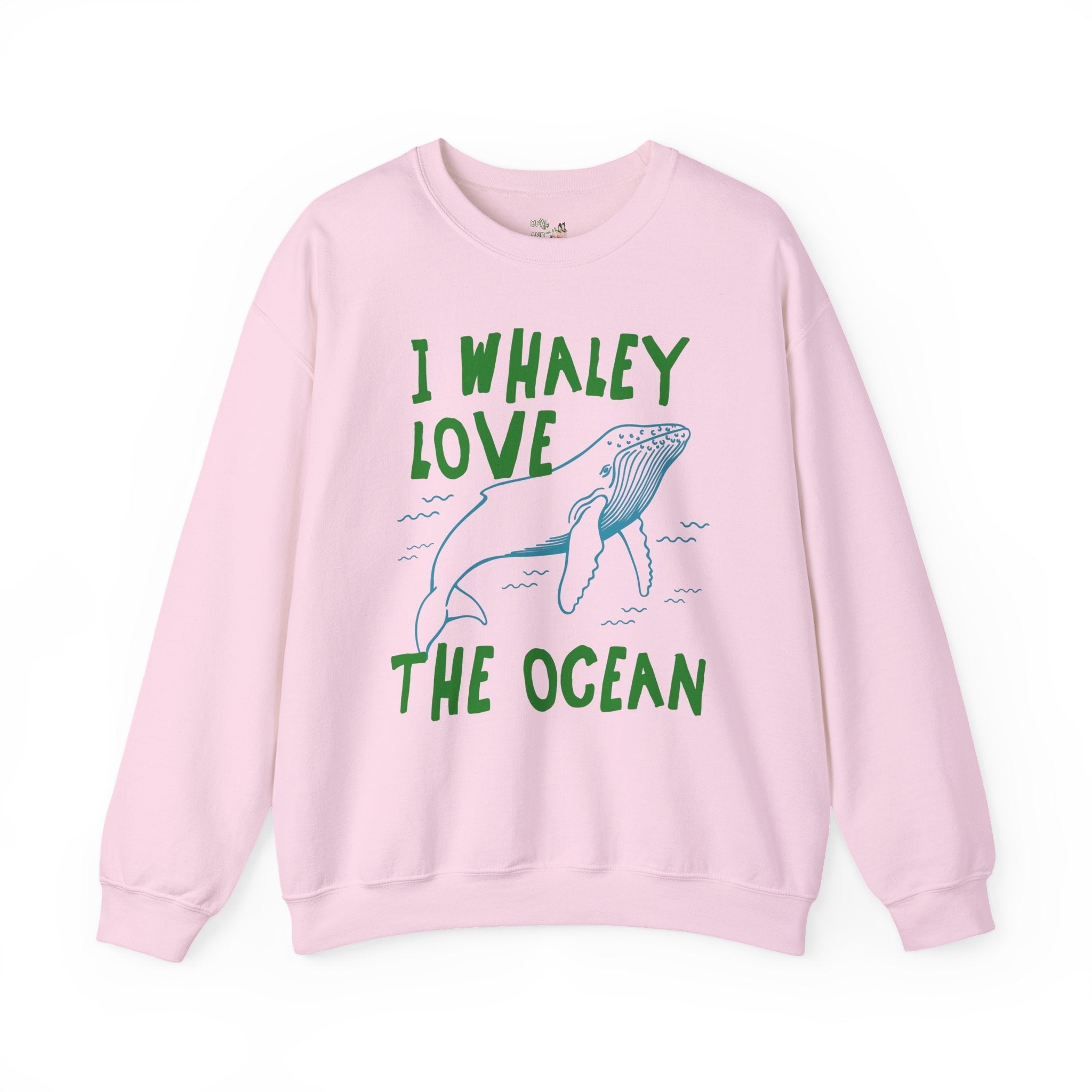 I Whaley Love the Ocean Sweatshirt Light Pink Sweatshirt Opal and June