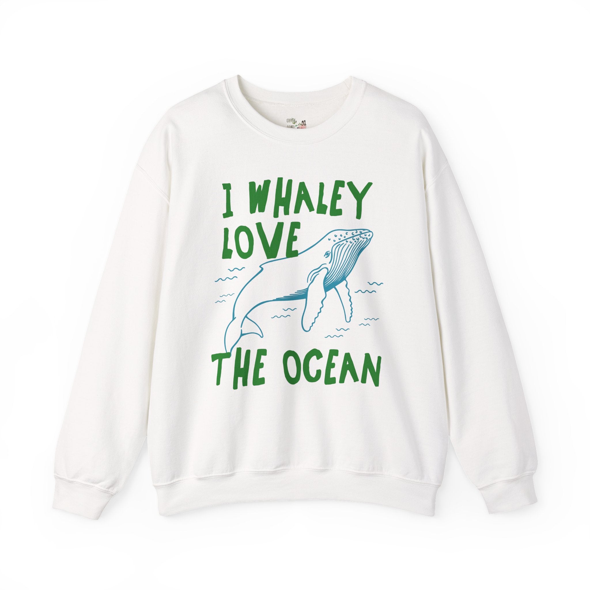 I Whaley Love the Ocean Sweatshirt White Sweatshirt Opal and June