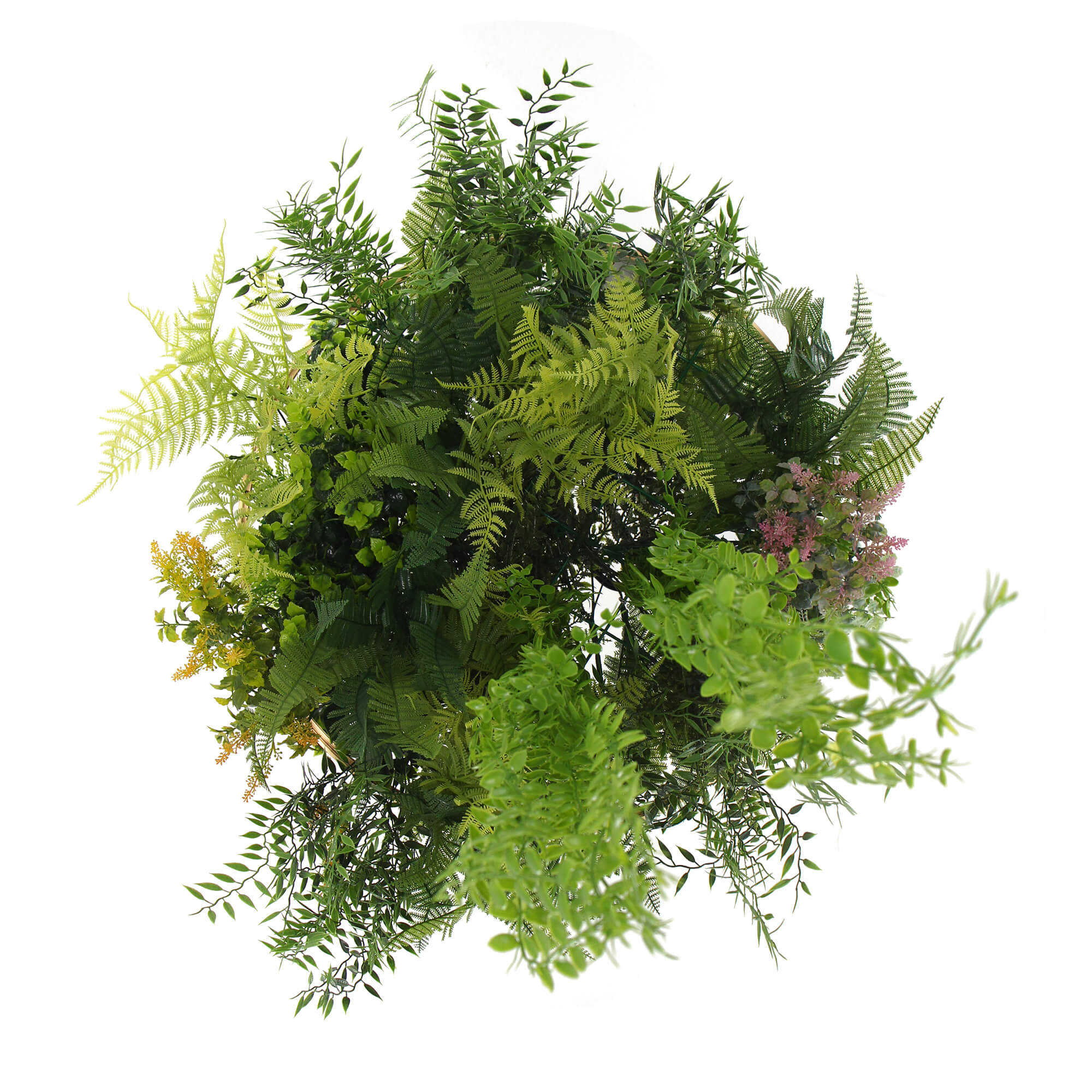 Imitation Gold Artificial Hanging Green Wall Disc 40cm