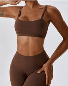 Indy Top Brown Activewear Rockstar Peach