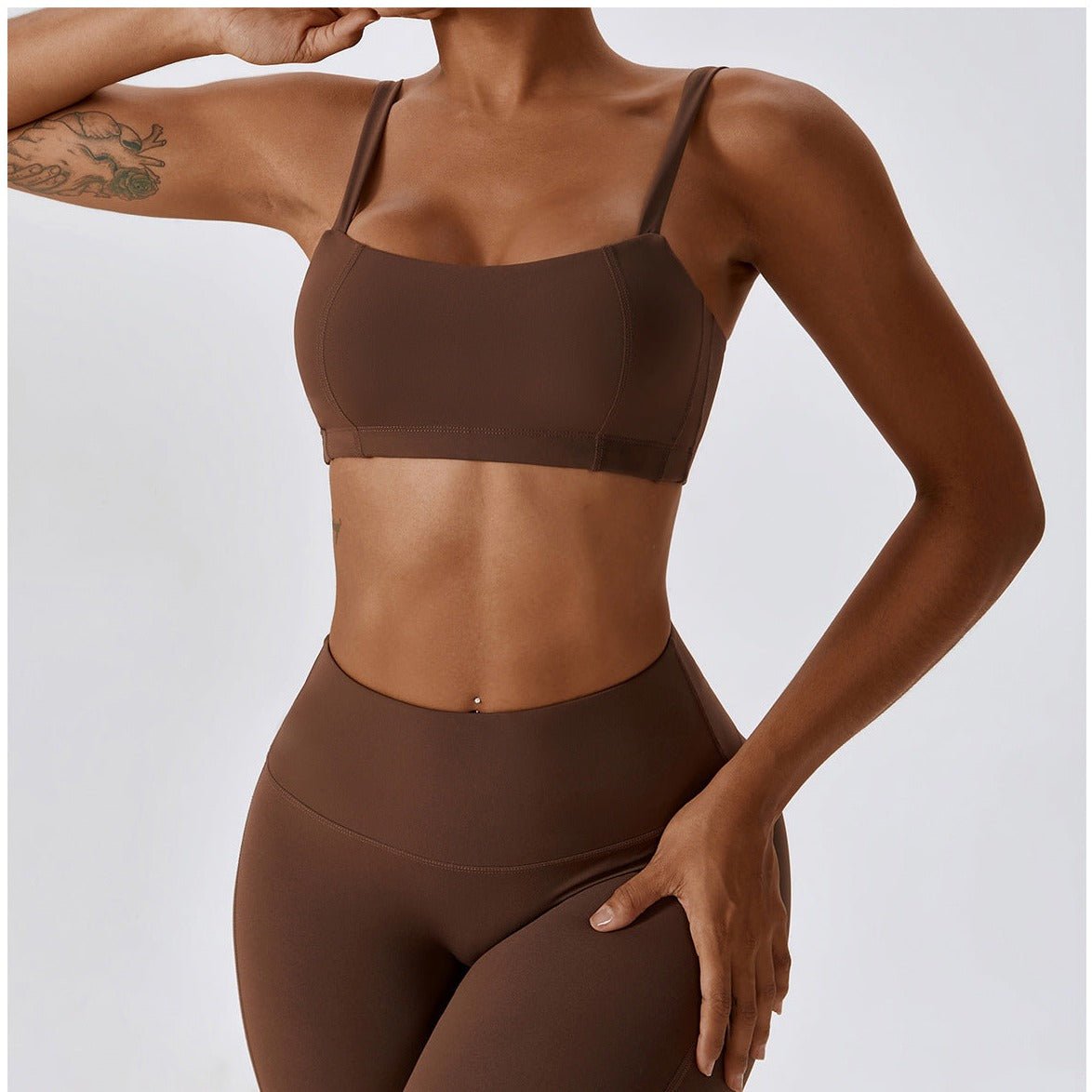 Indy Top Brown Activewear Rockstar Peach