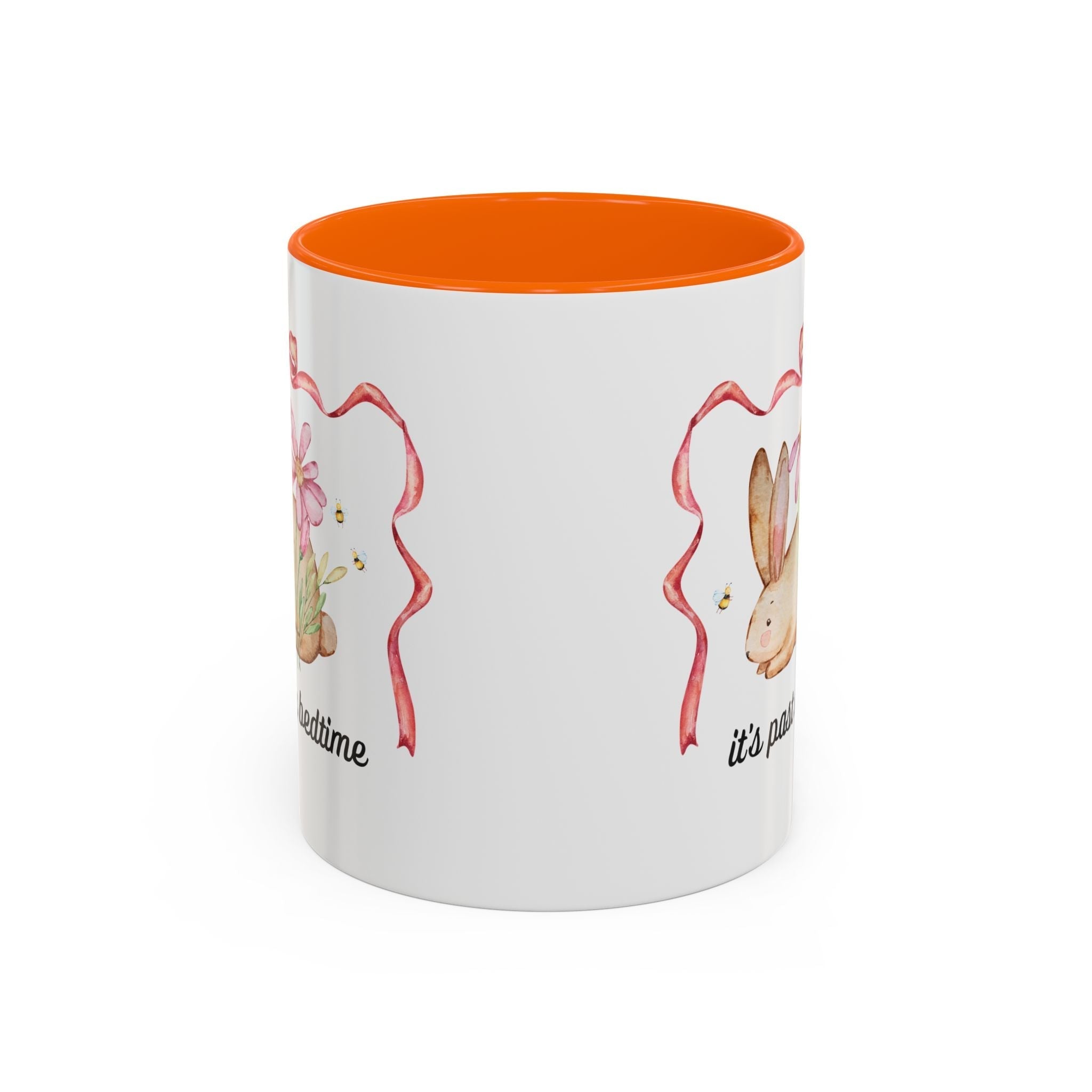 It's Past My Bedtime Bunny Ceramic Mug 11oz Orange Mug Opal and June