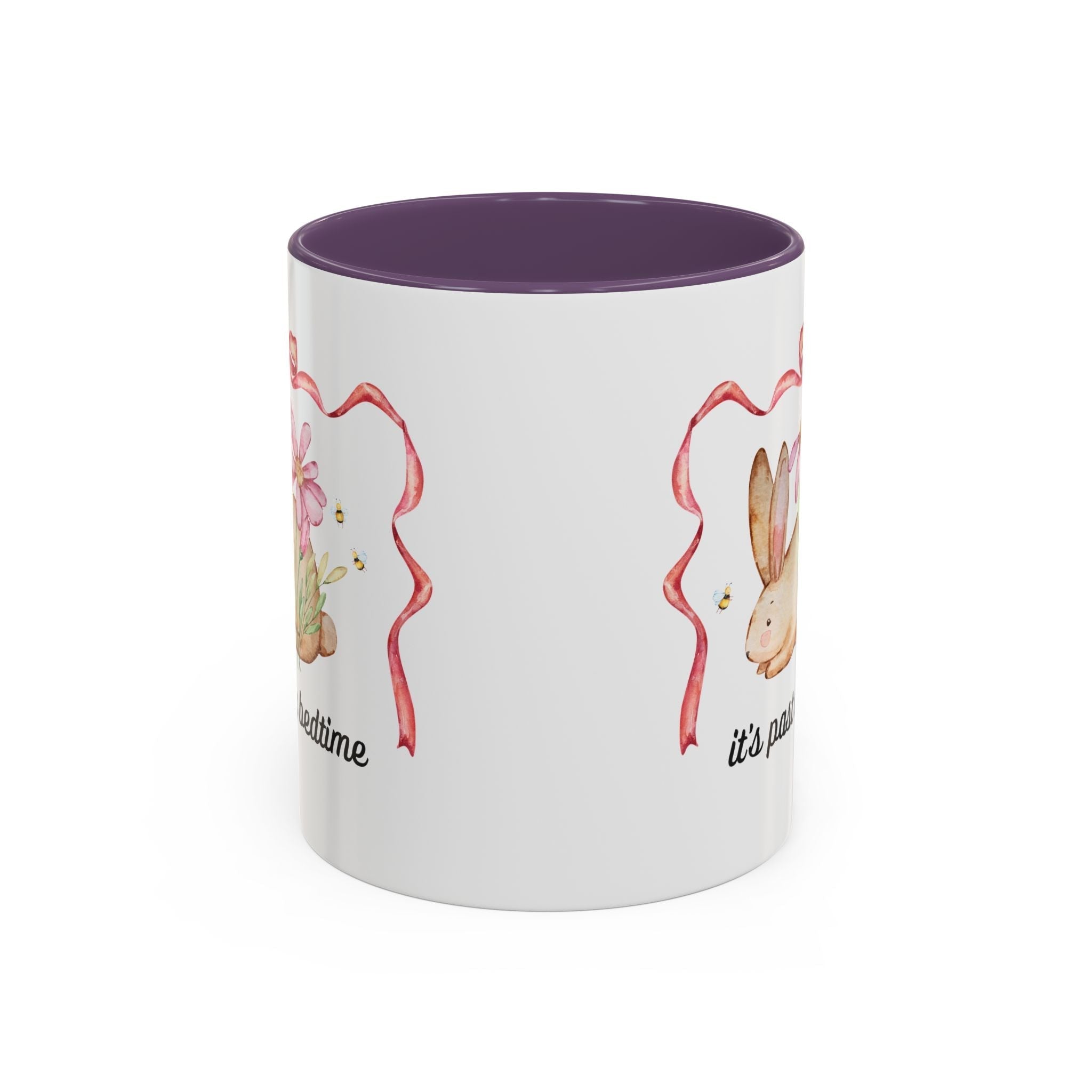 It's Past My Bedtime Bunny Ceramic Mug 11oz Purple Mug Opal and June