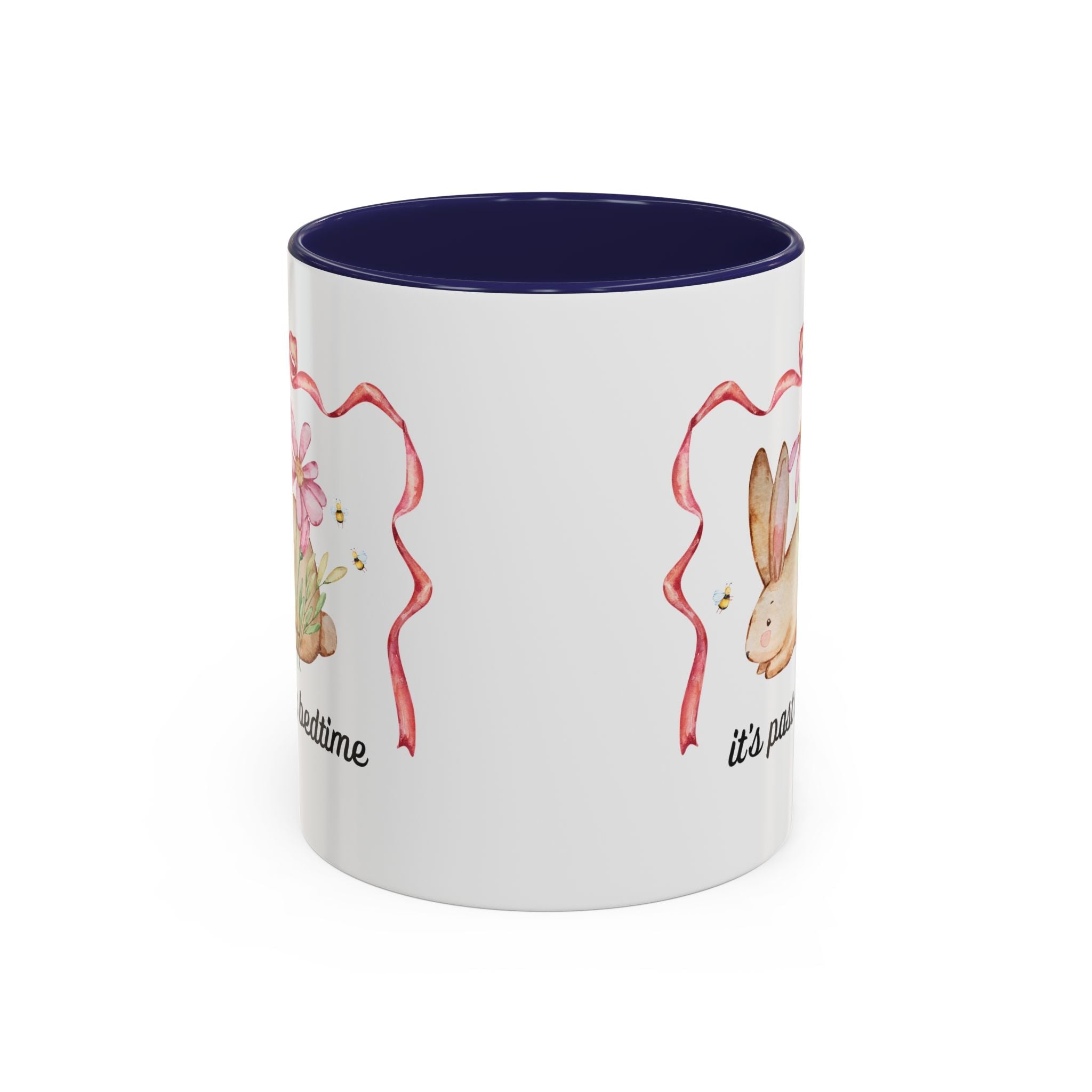 It's Past My Bedtime Bunny Ceramic Mug 11oz Navy Mug Opal and June