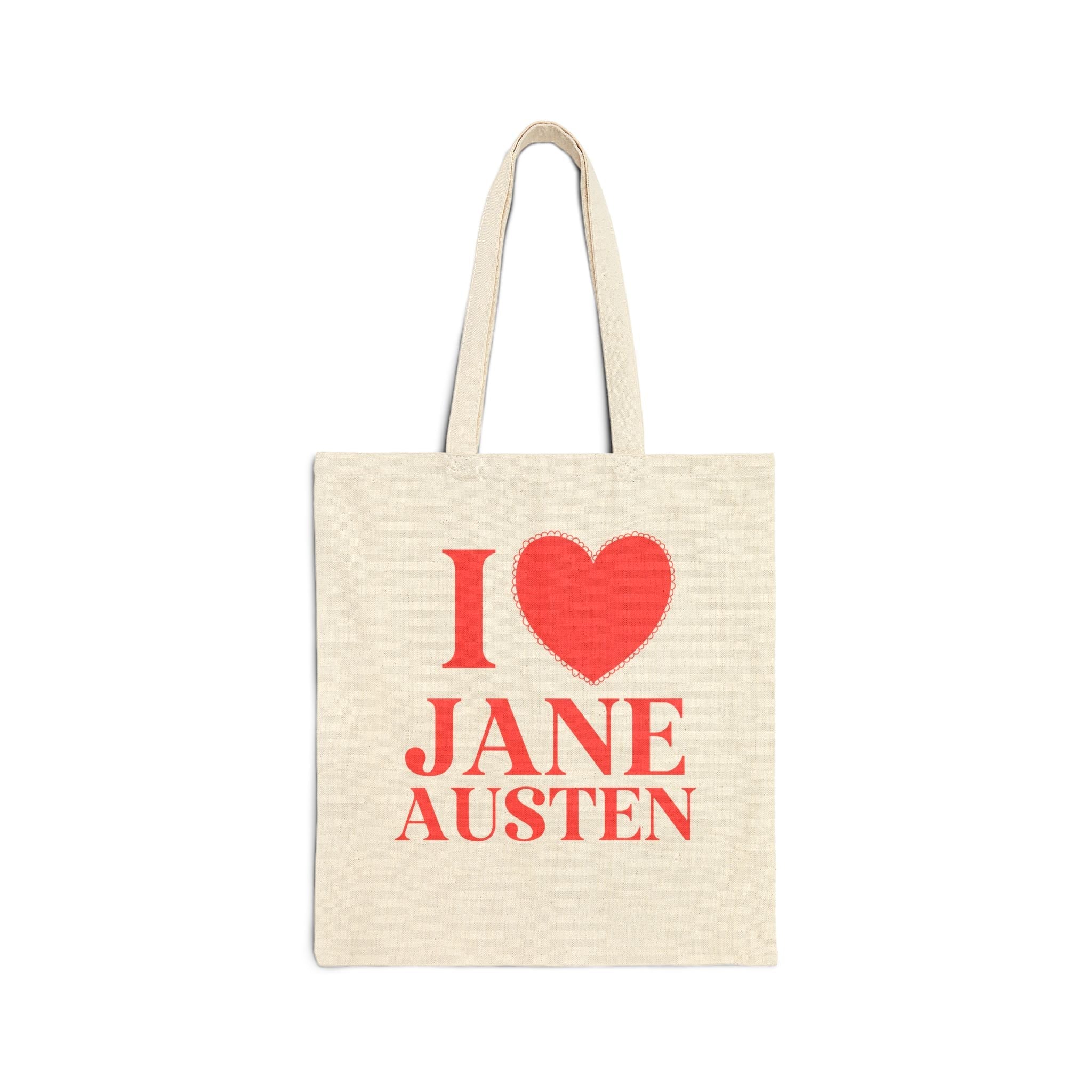 Jane Austen Canvas Tote Bag Natural 15" x 16" Bags Opal and June