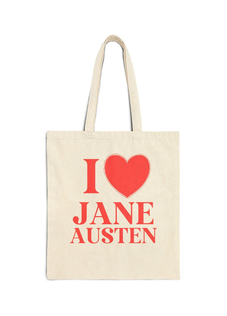 Jane Austen Canvas Tote Bag Natural 15" x 16" Bags Opal and June