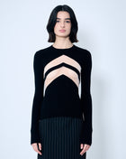 Jean Paul Gaultier Women Rib Sweater With Transparent Panels