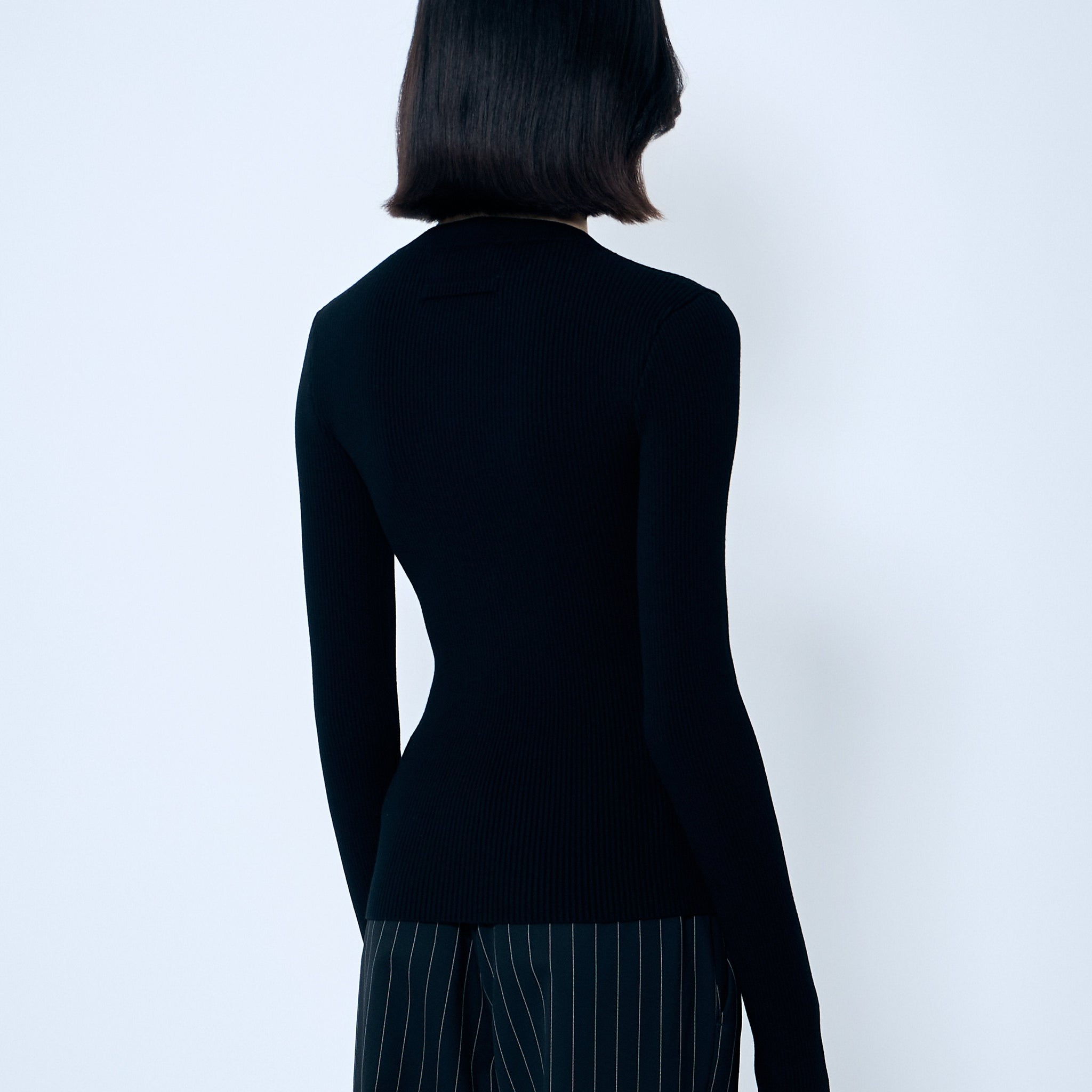 Jean Paul Gaultier Women Rib Sweater With Transparent Panels