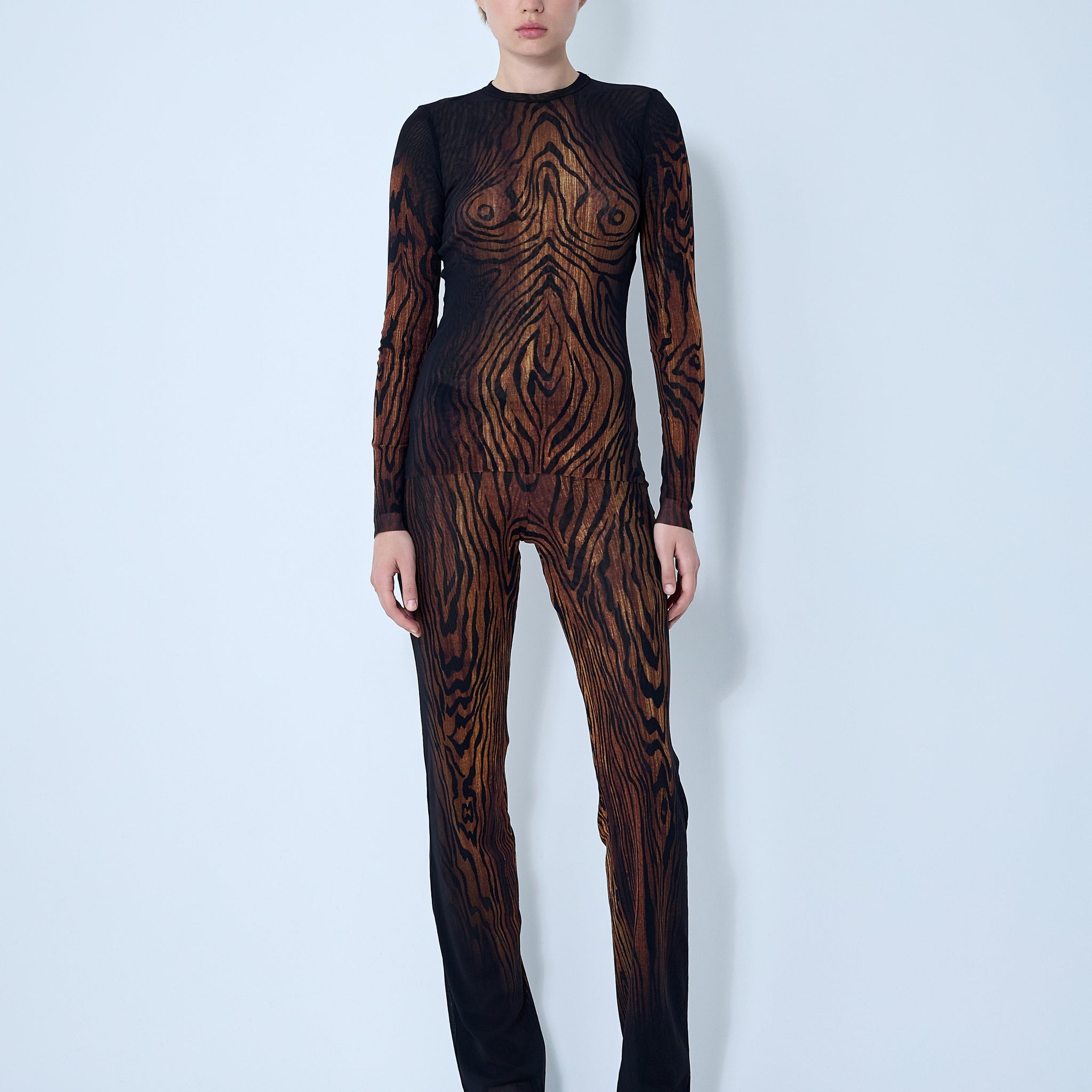 Jean Paul Gaultier Women Wood Mesh Top