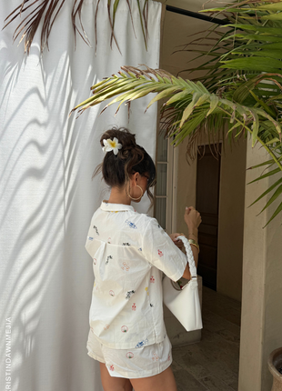 AFTER HOURS WHITE WOVEN SHORTS