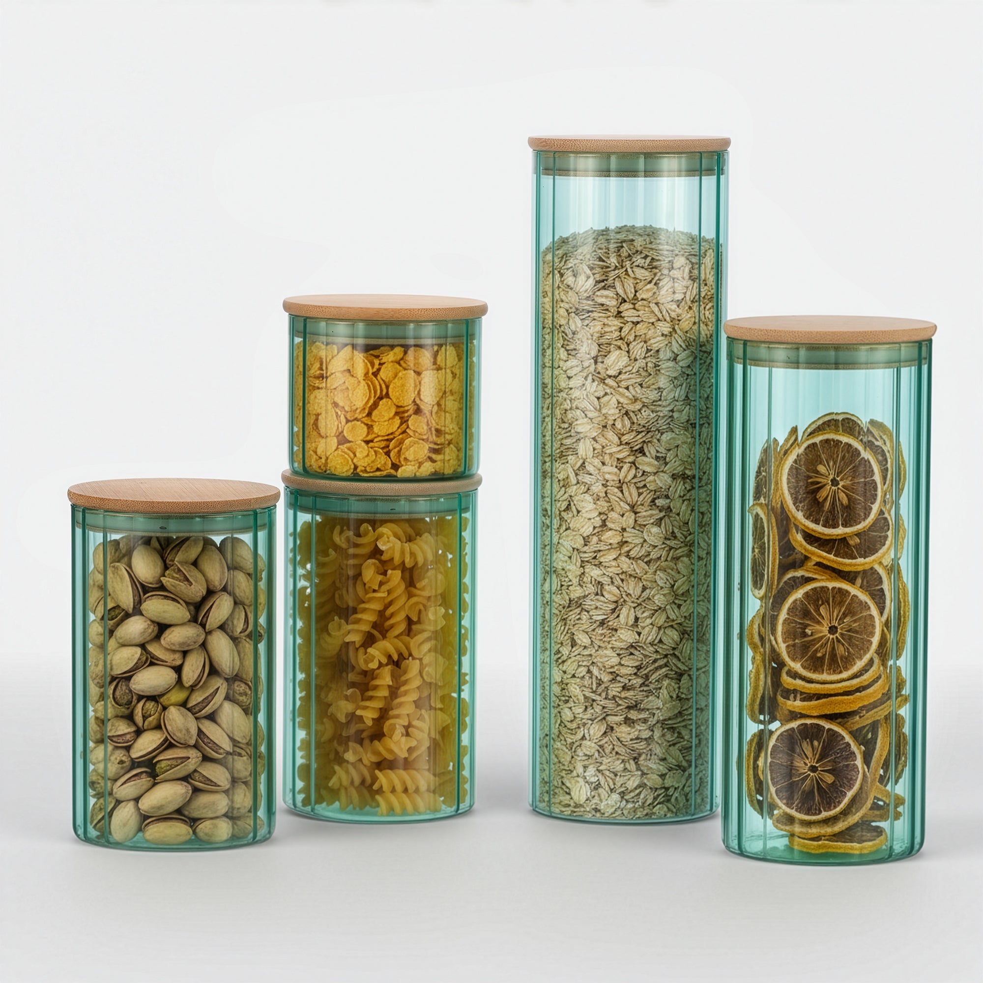 Bamboo Lid Glass Canister Set