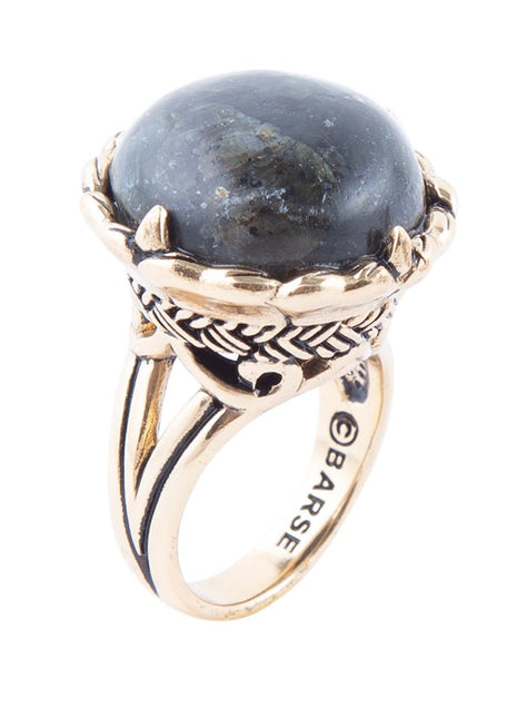 Black Labradorite and Golden Statement Ring