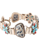 Legacy Blue Turquoise and Dalmatian Jasper Golden Bracelet