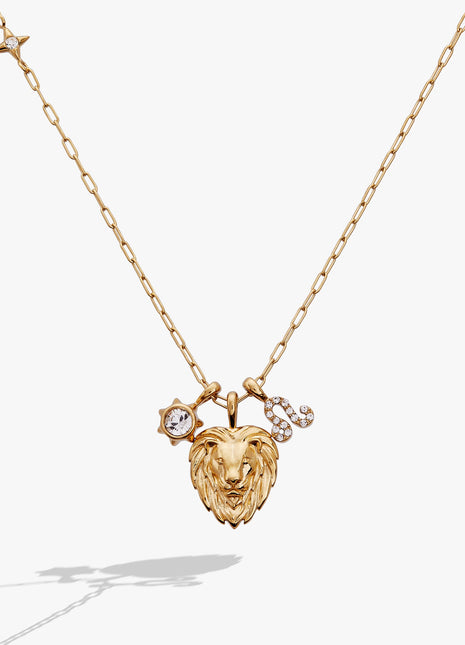 Leo Zodiac Charm Cluster Necklace