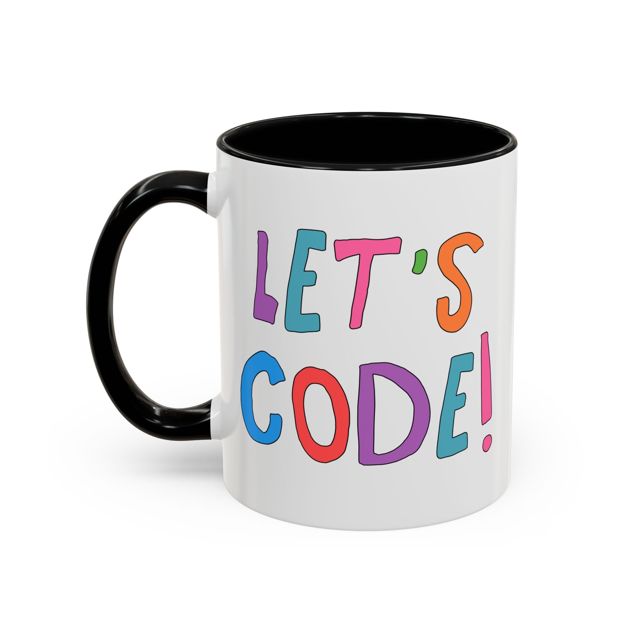 Let's Code! Computer Scientist Mug 11oz Black Mug Opal and June
