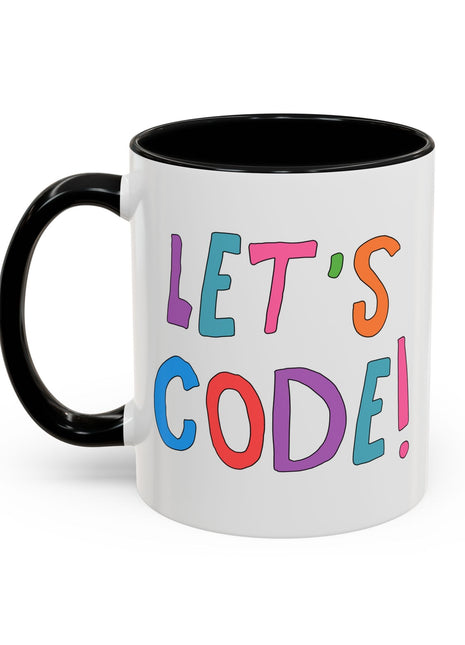 Let's Code! Computer Scientist Mug 11oz Black Mug Opal and June