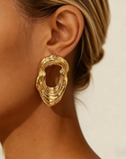 Vintage Textured Wrinkle Geometric Earrings