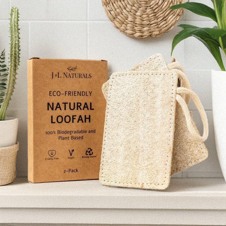 Natural Cotton Fiber Loofah (Set of 2) Selfcare J and L Naturals
