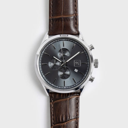 The Chronograph Mens Watch, Croc Leather Strap