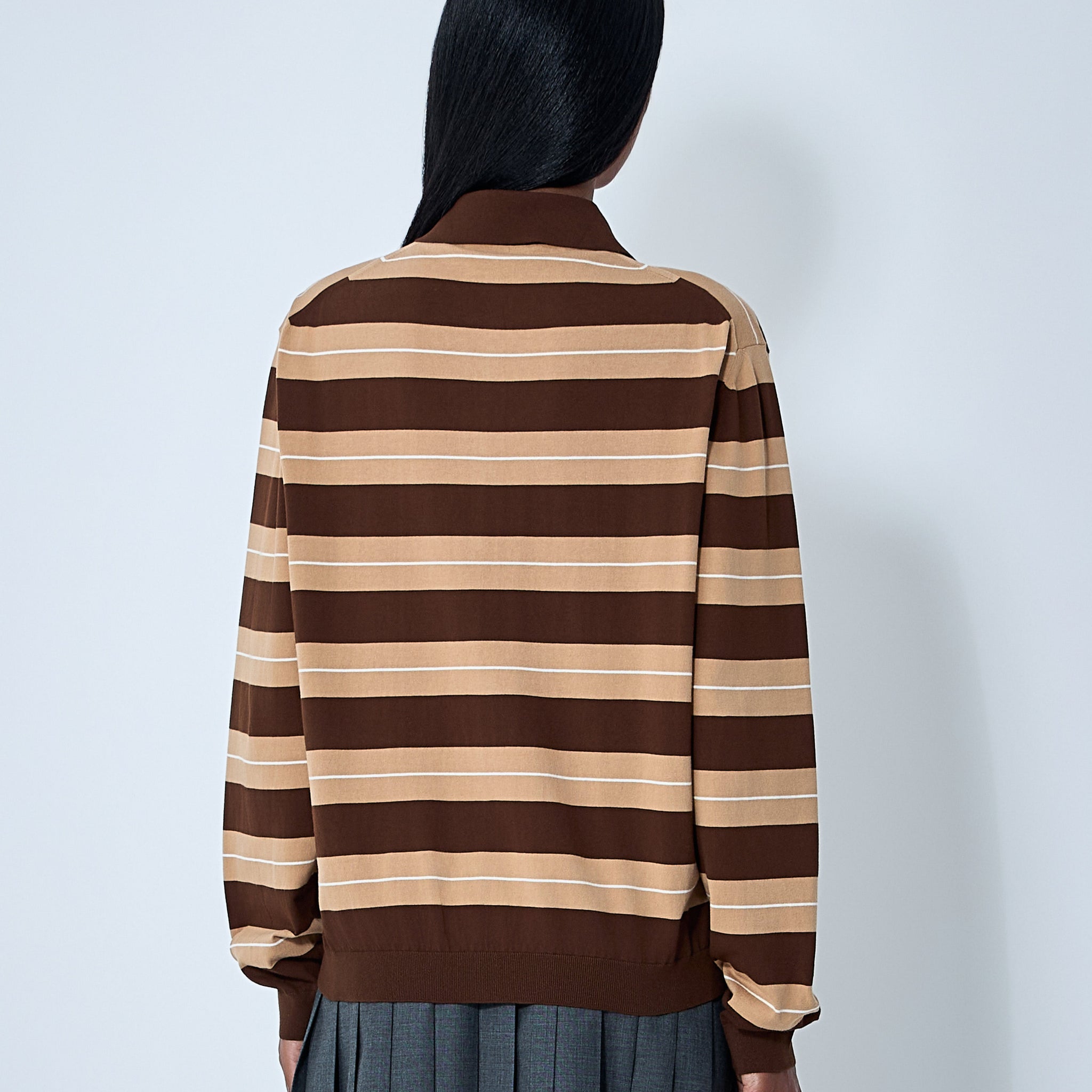 Miu Miu Women Cotton Striped Polo Shirt