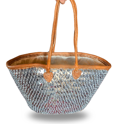 The Sac Brillant — Handcrafted Sequin Palm Tote