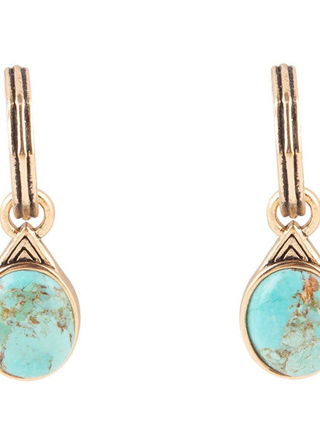 Nova Half-Hoop Blue Turquoise and Golden Earrings