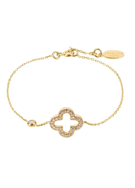 Open Clover Bracelet Plated - 22K Gold, Rose Gold, Rhodium