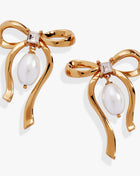 Bow Pearl Coquette Statement Drop Earring