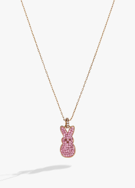 PEEPS® Pink Crystal Bunny Pendant Necklace