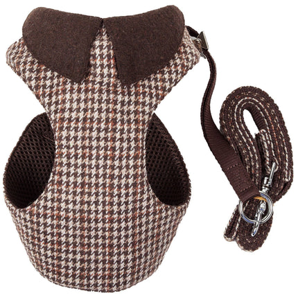 Houndsome Adjustable Wool-Touch Pet Harness & Leash Duo