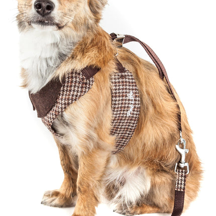 Houndsome Adjustable Wool-Touch Pet Harness & Leash Duo