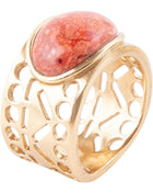 Pharoah Orange Sponge Coral and Golden Bronze Ring