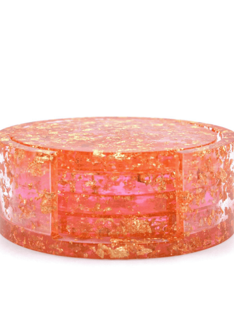 PINK GOLD LEAF COASTER SET SAVAGE HOME House of Savage