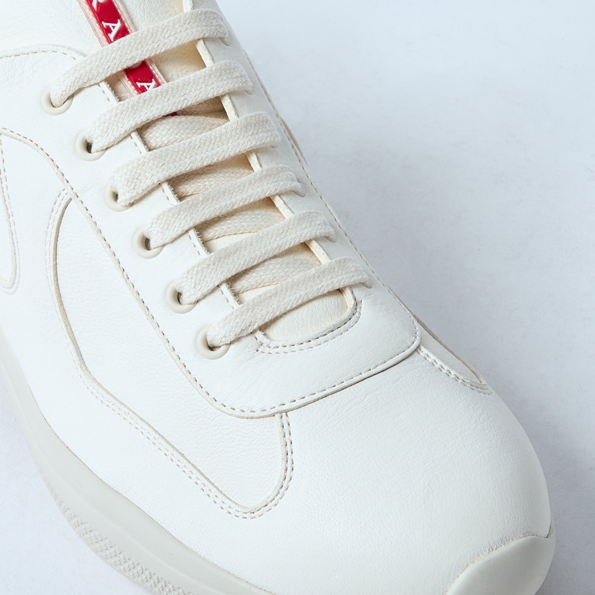 Prada Men Leather Low-Top Sneakers