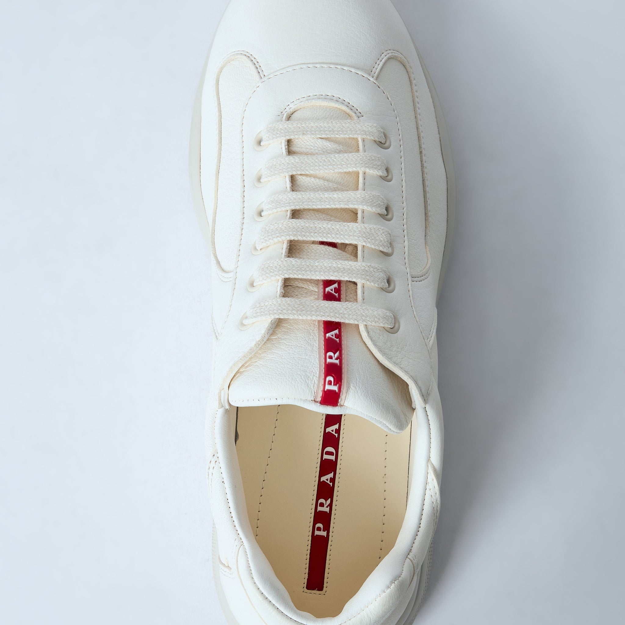 Prada Men Leather Low-Top Sneakers