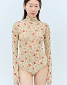 Prada Women Printed Stretch Tulle Bodysuit