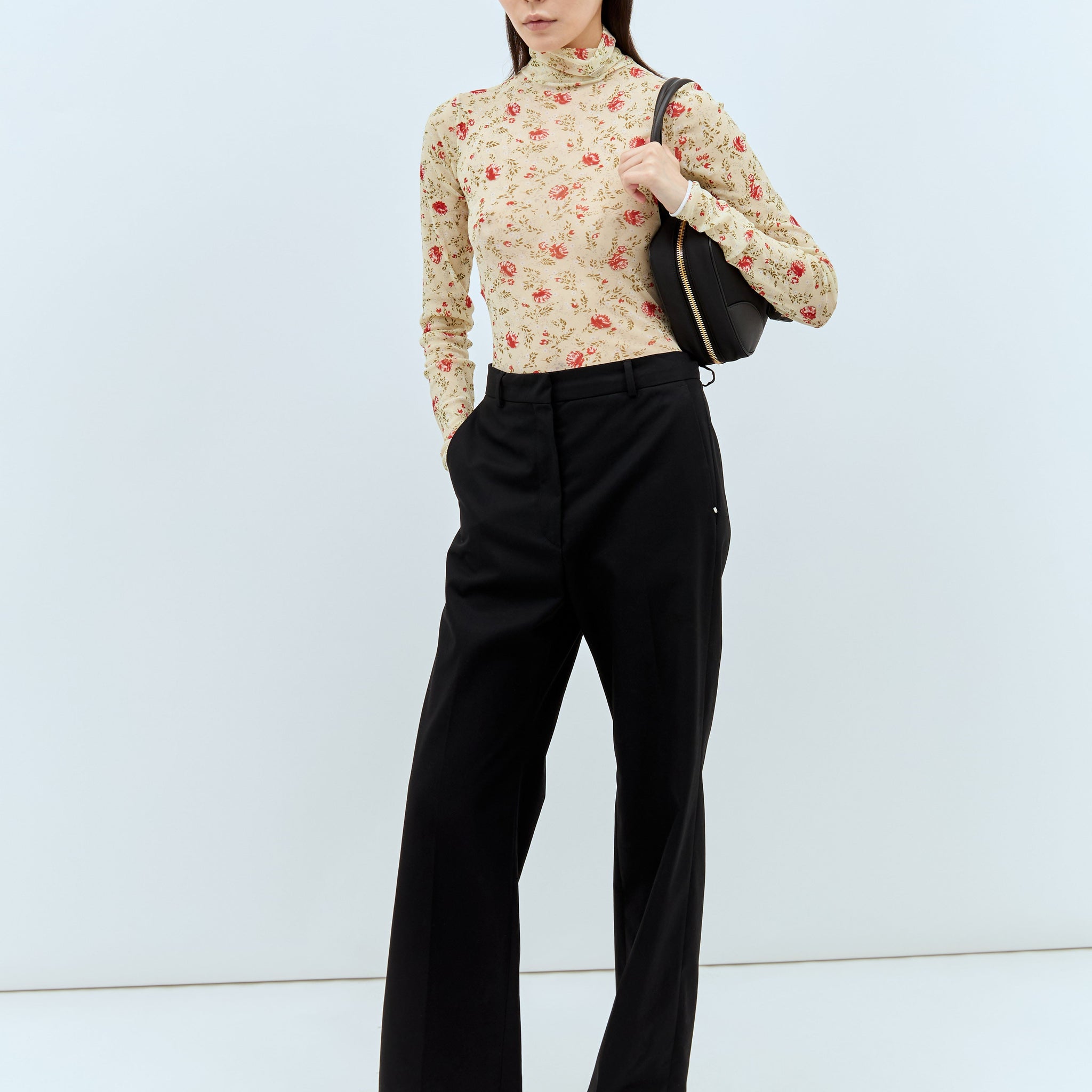 Prada Women Printed Stretch Tulle Bodysuit