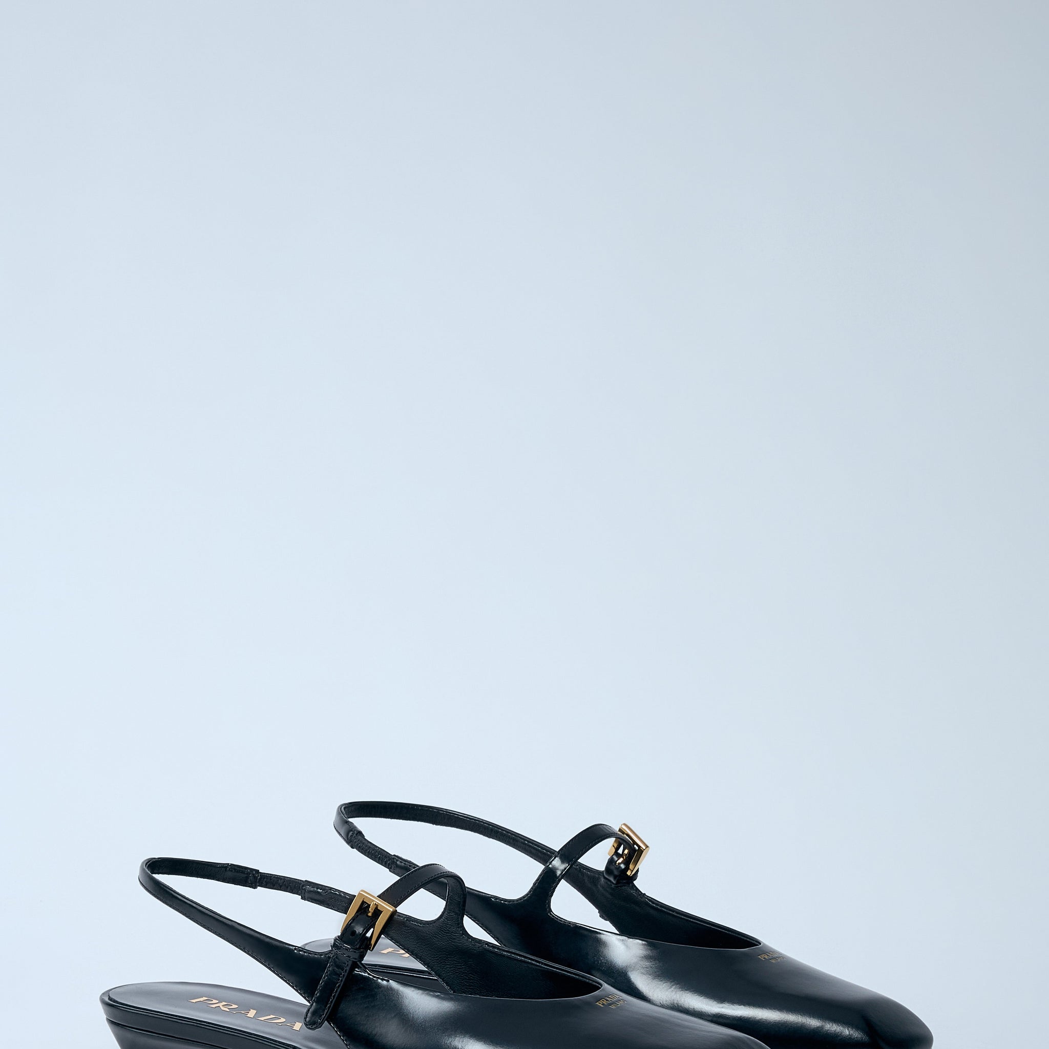Prada Women Leather Slingback Ballerina Pumps