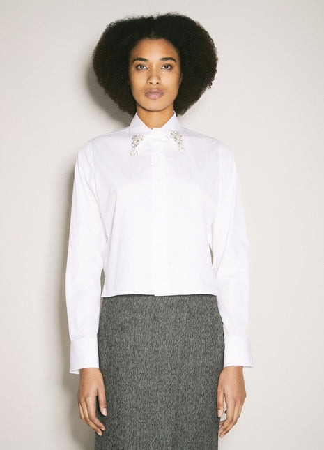 Prada Women Embroidered Poplin Shirt