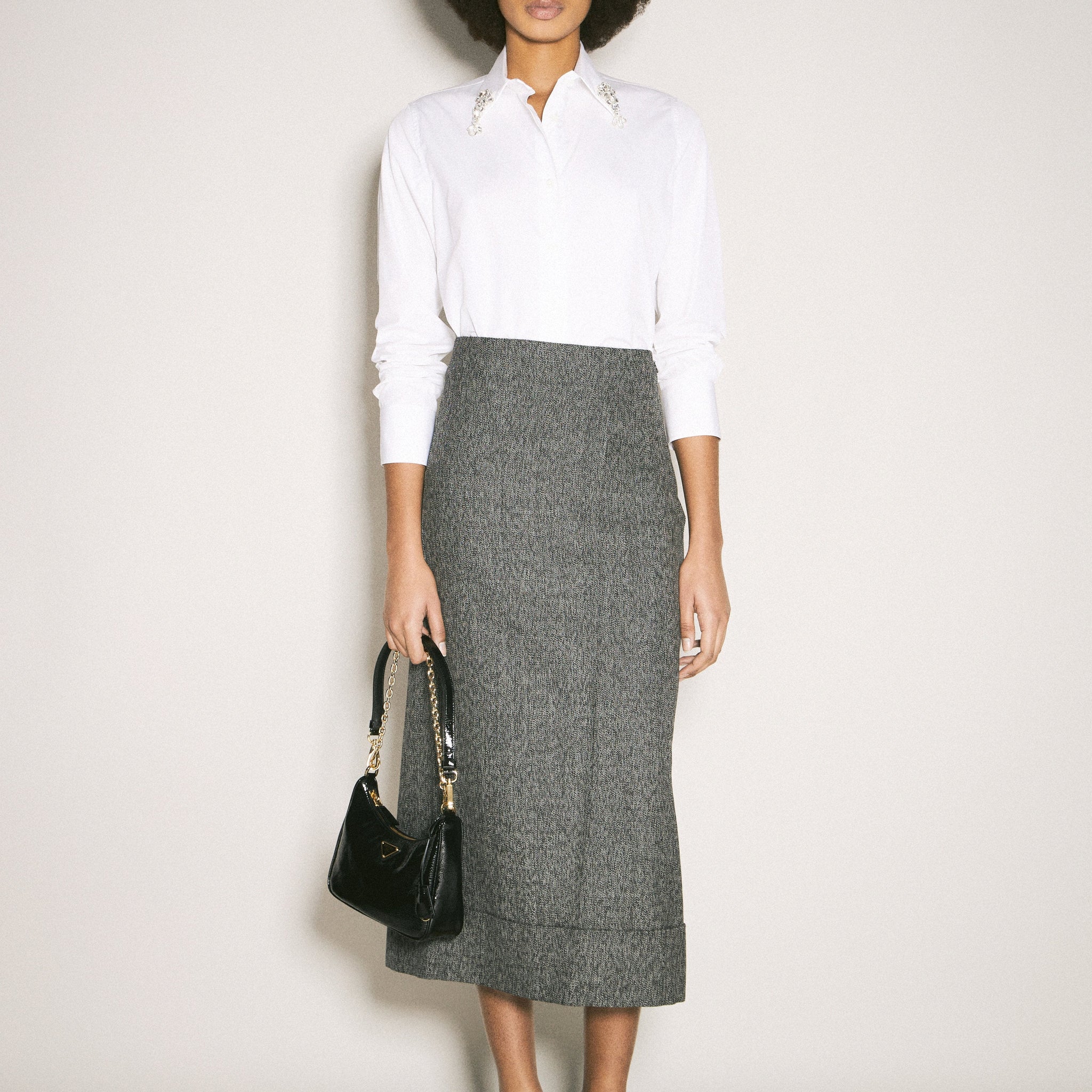 Prada Women Embroidered Poplin Shirt